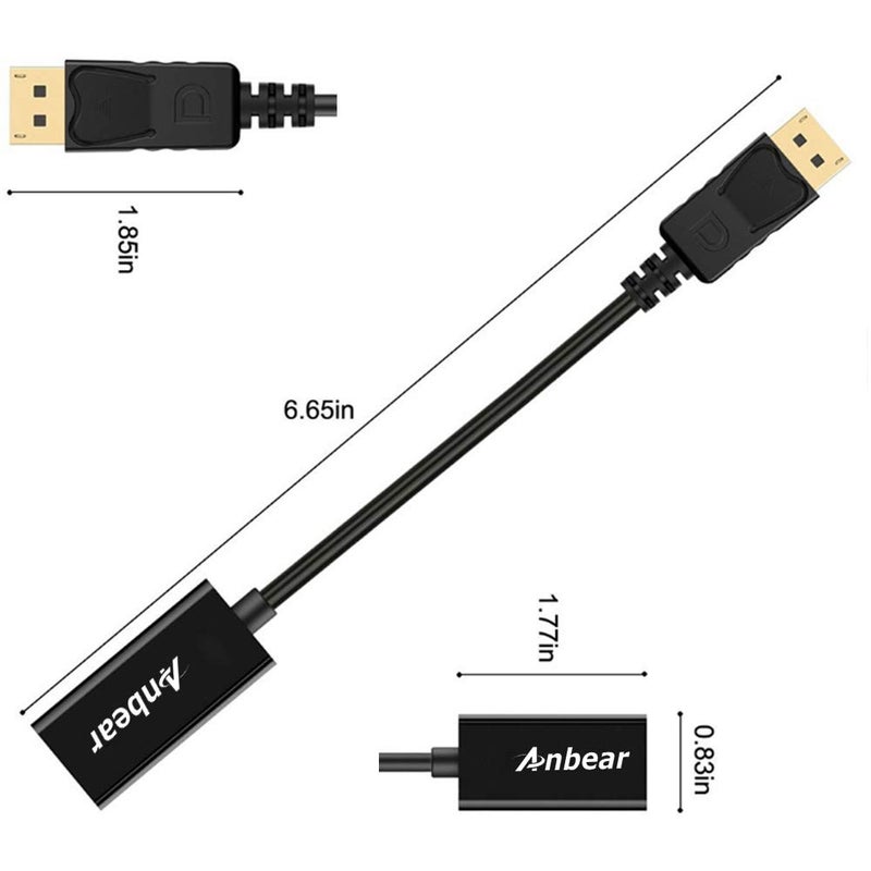 Anbear DisplayPort to HDMI, Display Port Adapter to HDMI for Desktops and Laptops Connect to HDMI Displays (1 Pack, DP) - Image 2